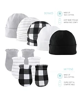 The Peanutshell Newborn Baby Shower Gift Set for Boys or Girls, Baby Layette Essentials, Black, White