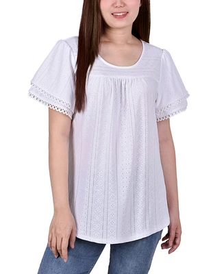 Women's Double Flutter Sleeve Top