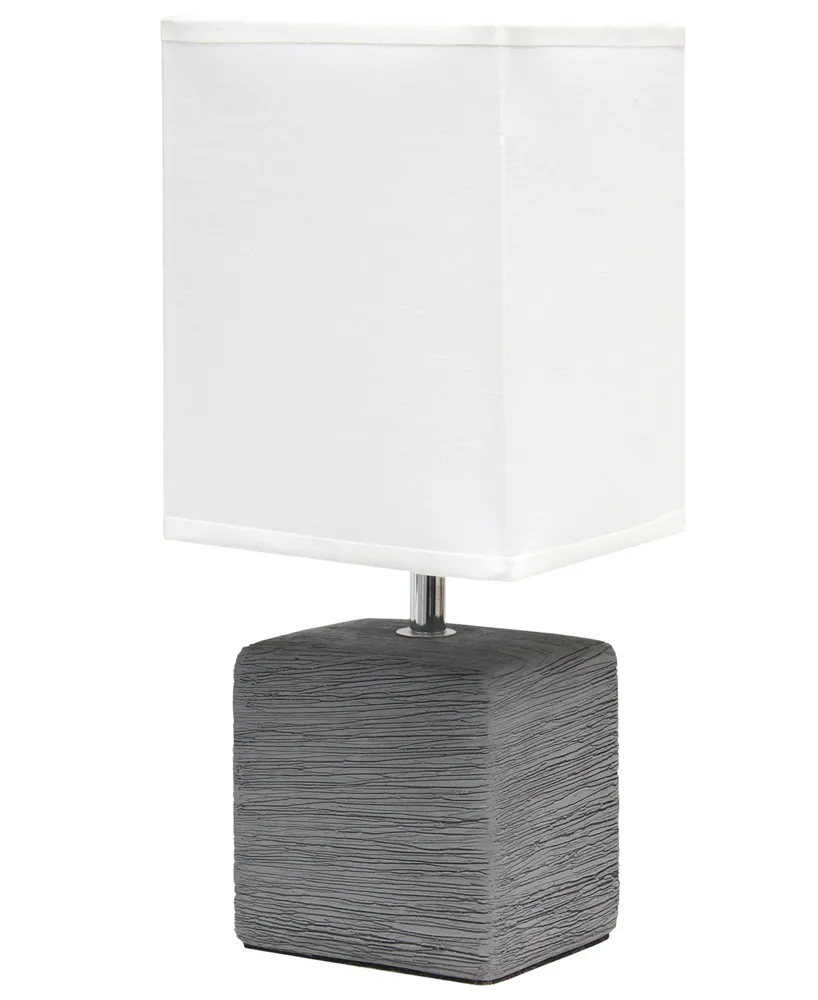 Simple Designs Petite Stone Table Lamp with Shade