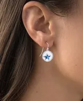 Lab-Grown Blue Opal & Mother-of-Pearl Inlay Starfish Drop Earrings in Sterling Silver