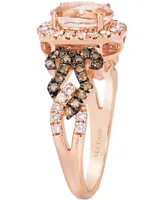 Le Vian Peach Morganite (7/8 ct. t.w.) & Diamond (1/2 ct. t.w.) Ring in 14k Rose Gold
