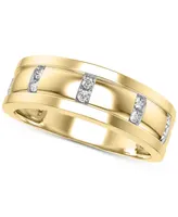 Men's Diamond Band (1/10 ct. t.w.) 10k Yellow Gold and White