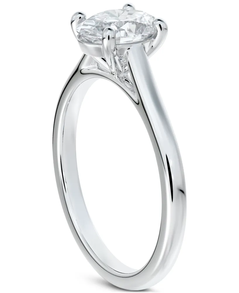 Portfolio by De Beers Forevermark Diamond Oval-Cut Cathedral Solitaire Engagement Ring (5/8 ct. t.w.) in 14k White Gold