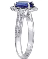 Tanzanite (1-4/5 ct. t.w.) & Diamond (1/6 Statement Ring 14k White Gold