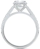 Portfolio by De Beers Forevermark Diamond Solitaire Round-Cut Pave Engagement Ring (/ ct. t.w.) in 14k Gold