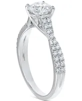 Portfolio by De Beers Forevermark Diamond Round-Cut Twisted Pave Engagement Ring (7/8 ct. t.w.) in 14k White Gold