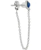 Giani Bernini Lapis Front & Back Chain Drop Earrings in Sterling Silver, Created for Macy's