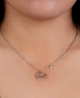 Giani Bernini Cubic Zirconia Love Heart Pendant Necklace in Sterling Silver, 16" + 2" extender, Created for Macy's