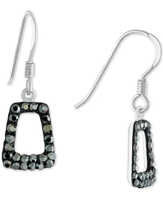 Giani Bernini Crystal Geometric Drop Earrings Sterling Silver, Created for Macy's