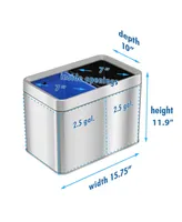 iTouchless Dual-Compartment 5.3 Gallon / 20 liter Open-Top Trash Can