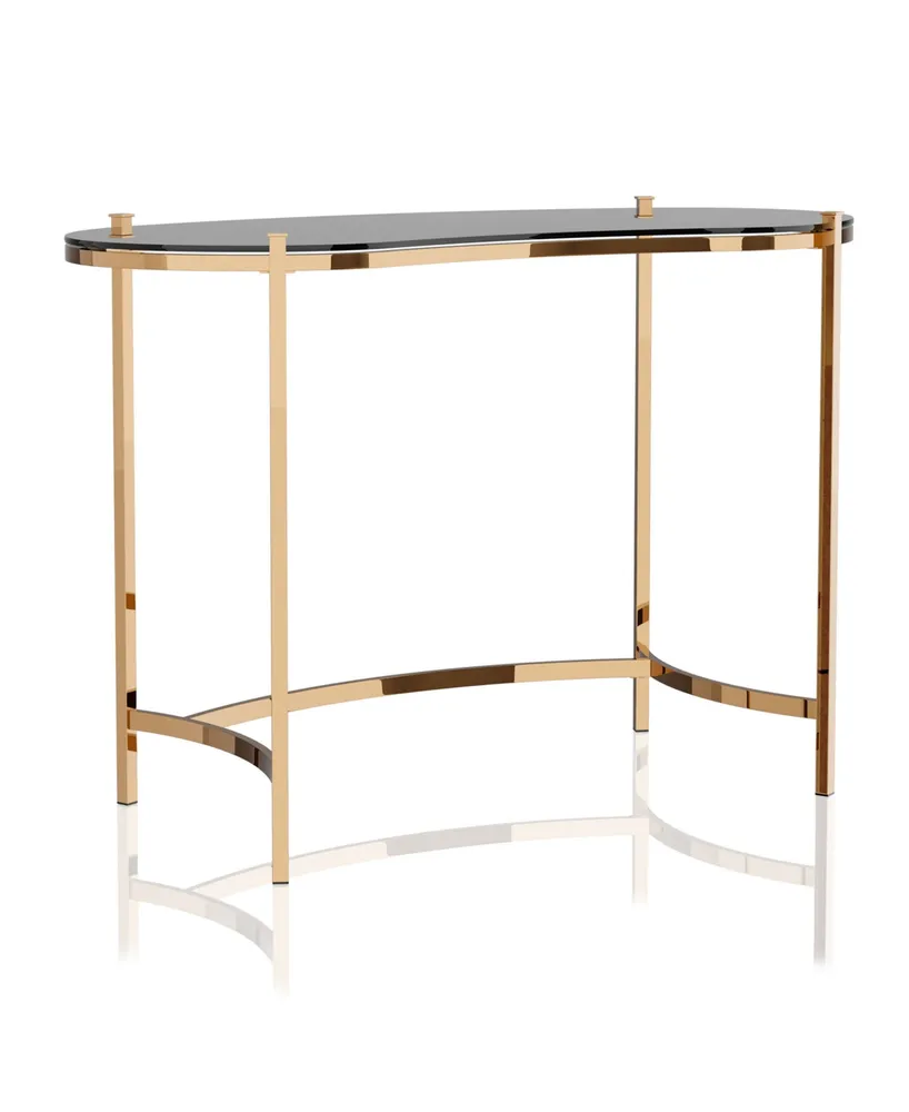 Havford Glass Top Console Table - Gold