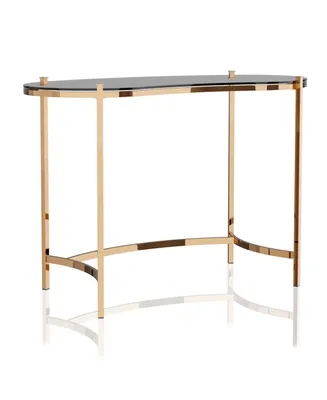 Havford Glass Top Console Table - Gold