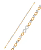 Diamond Infinity Open Link Bracelet (1/2 ct. t.w.) in Sterling Silver & 14k Gold-Plate - Sterling Silver  14k Gold