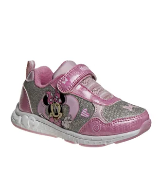 Disney Little Girls Minnie Mouse Sneakers - Light Pink, Silver