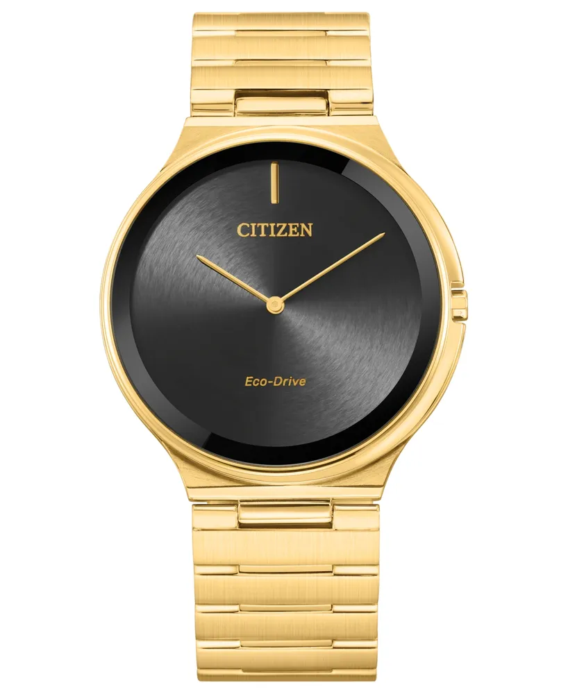 Citizen Eco-Drive Unisex Stiletto Gold-Tone Stainless Steel Bracelet Watch 39mm - Gold