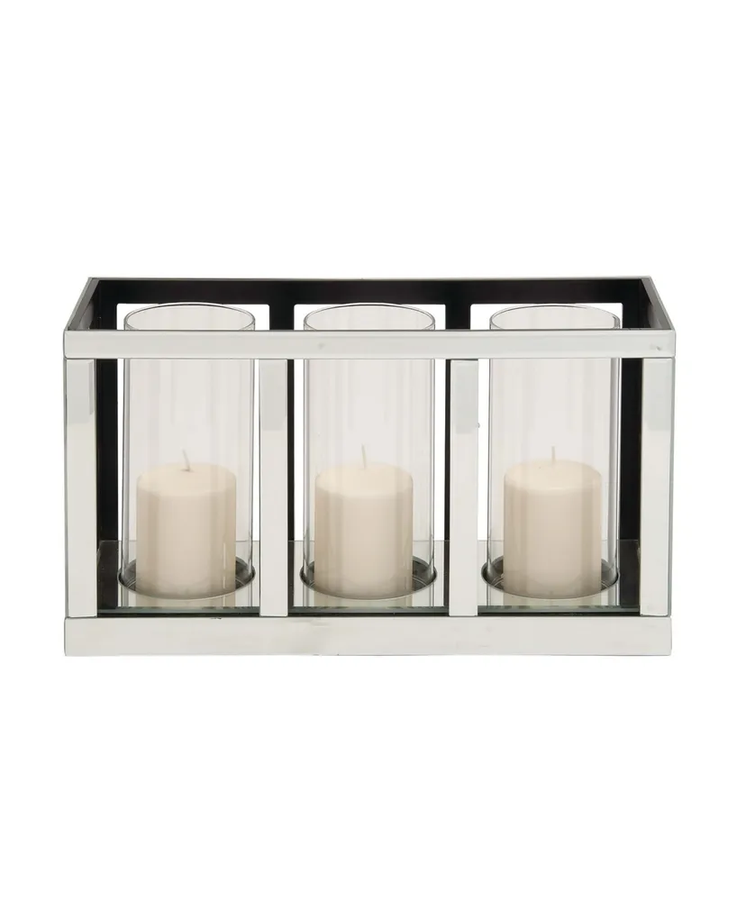 Mirror Glam Candlestick Holders - Silver