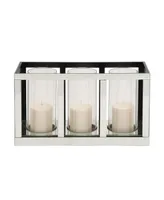 Mirror Glam Candlestick Holders - Silver