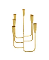 CosmoLiving by Cosmopolitan Contemporary Candlestick Holders - Gold