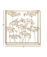 Modern Floral Wall Decor - Gold