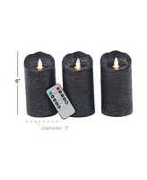 Traditional Wax Flameless Candle, Set of 3