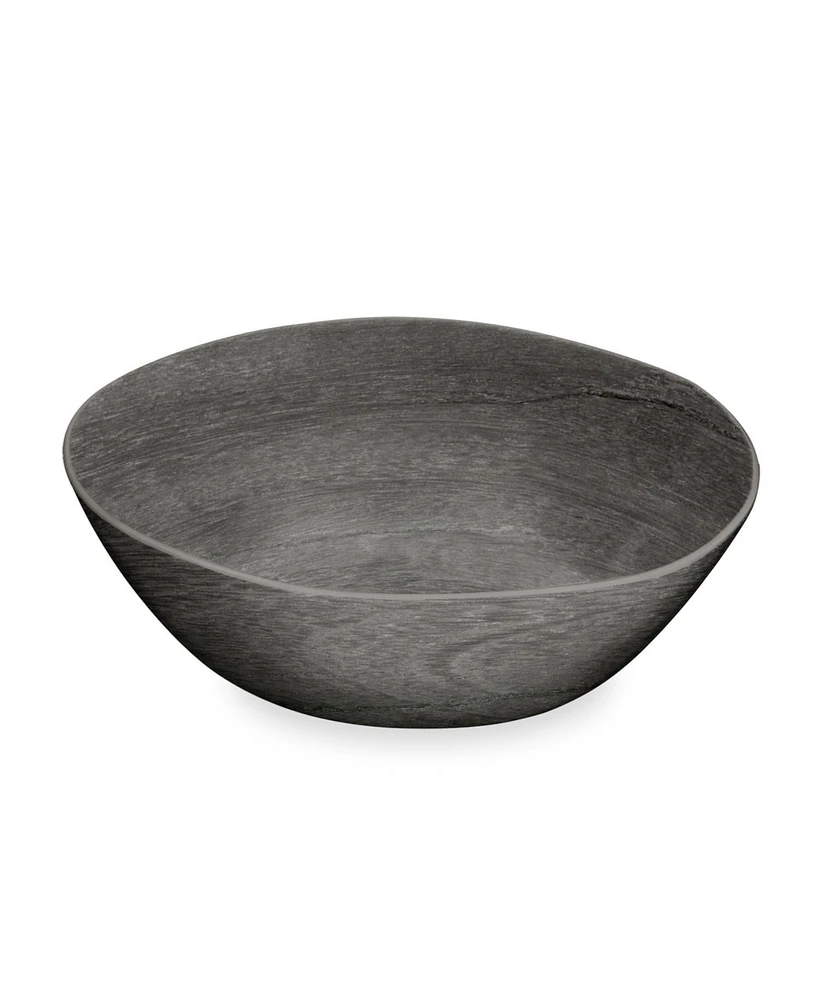 Tarhong Faux Real Blackened Wood Melamine Serve Bowl 142 oz.