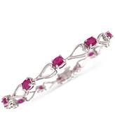 Ruby Heart Link Bracelet (6 ct. t.w.) Sterling Silver (Also Emerald, Tanzanite & Sapphire)