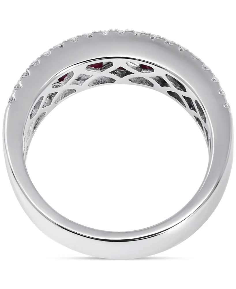 Ruby (1-3/4 ct. t.w.) & Diamond (1/4 ct. t.w.) Ring in 14k White Gold