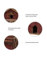 Glitzhome Rustic Barn Birdhouse, 10.25"