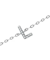 Giani Bernini Cubic Zirconia Initial Ankle Bracelet in Sterling Silver, Created for Macys