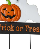 Glitzhome 32" H Lighted Halloween Metal Ghost Yard Stake or Hanging Decor