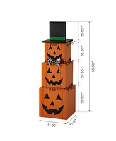 Glitzhome 36" Double-Sided Wooden Porch Decor Halloween