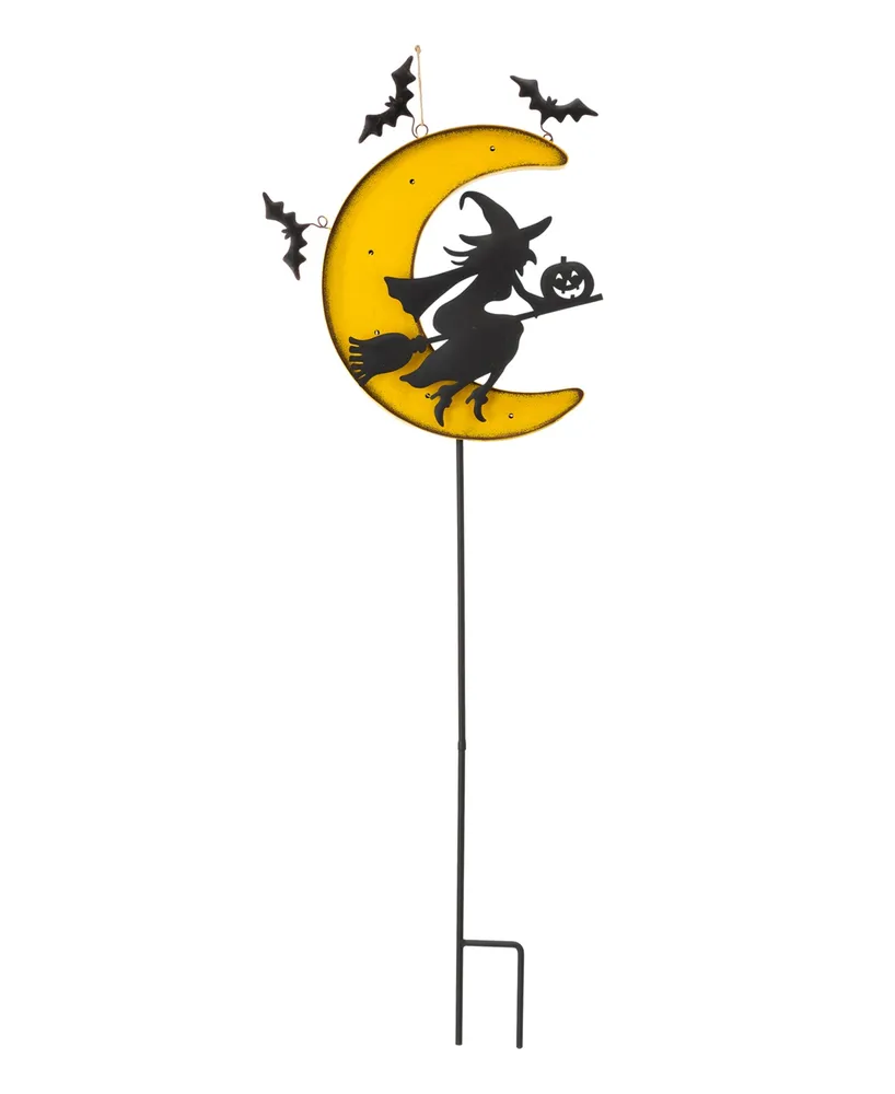 Glitzhome 45" H Lighted Halloween Metal Moon Yard Stake