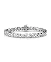 Diamond (1/4 ct. t.w.) Zig Zag Bracelet in Sterling Silver