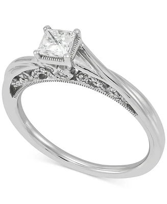 Diamond Princess Engagement Ring (1/2 ct. t.w.) in 14k White Gold