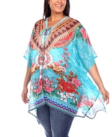 Plus Short Caftan with Tie-Up Neckline