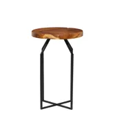 Teak Wood Contemporary Accent Table