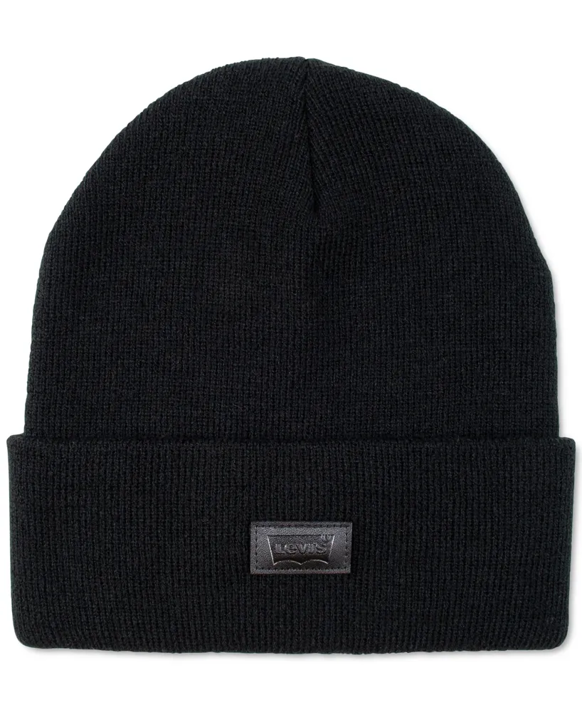 Levi's All Season Comfy Leather Logo Patch Hero Beanie