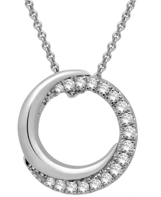Diamond Circle Pendant Necklace (1/4 ct. t.w.) in Sterling Silver, 16" + 2" extender
