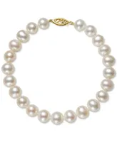 Belle de Mer Cultured Freshwater Pearl Bracelet (7-1/2mm) in 14k Gold
