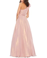 Women's Iridescent One Shoulder Rosette Ball Gown