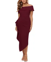 Betsy & Adam Off-The-Shoulder Ruffle Dress