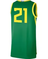 Men's 21 Apple Green Oregon Ducks Limited Basketball Jersey