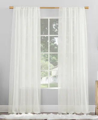 No. 918 Mallory Voile Sheer Rod Pocket Curtain Panel, 63" x 59"