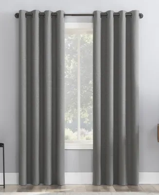 Sun Zero Channing Grid Texture Blackout Grommet Curtain Panel