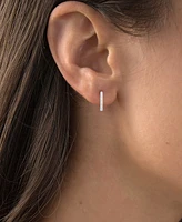 Cubic Zirconia Pave Square Hoop Earrings