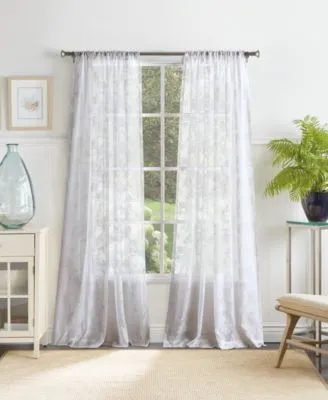 Martha Stewart Collection Aster Acanthus Poletop Curtain Panel Created For Macys