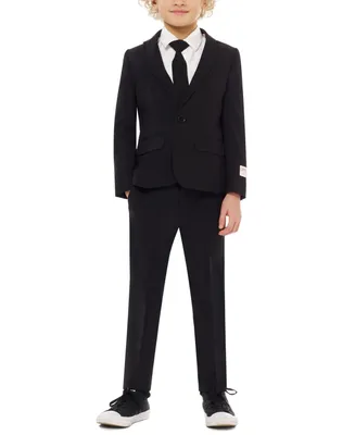 OppoSuits Boys Black Knight Slim Fit Solid Suit