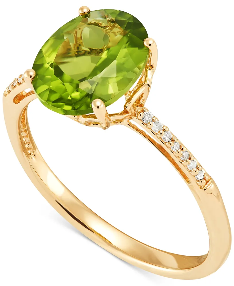 Peridot (2-3/4 ct. t.w.) & Diamond (1/20 ct. t.w.) Ring in 14k Gold