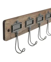 Spectrum Vintage-Inspired Living Wall Mount 5 A-Hook with Nameplates