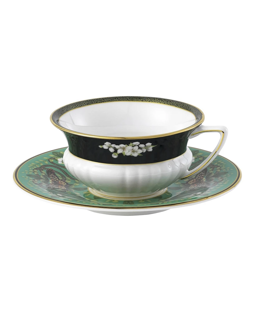 Wedgwood Wonderlust Emerald Forest 2 Piece Teacup Saucer Set